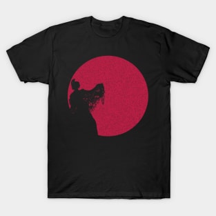 Spanish Maja Silhouette On A distressed Red Sun Background T-Shirt